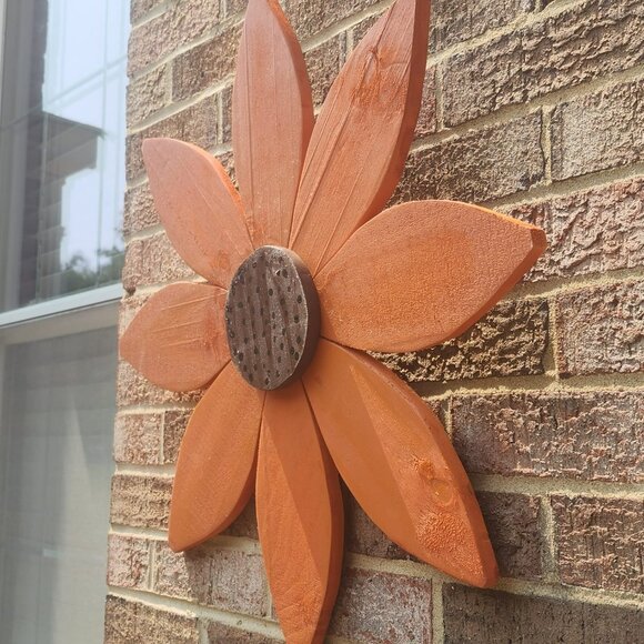 Wooden Yellow Flower Yard Decor – Garden Stake or Wall Art for Fence, Porch - Picture 11 of 11